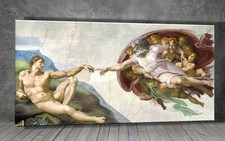 Listing image for Michelangelo The Creation of Adam CHURCH CANVAS PAINTING ART PRINT w2 458
