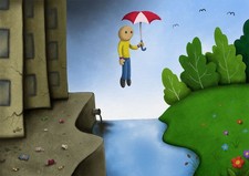 Listing image for Escape to Nature Art Print Whimsical Environment Escapism Illustration A3 A4 A5
