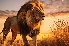 Listing image for LION ANIMAL CANVAS PICTURE PRINT WALL ART