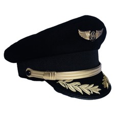Listing image for Custom Upscale Pilot Cap Uniform Hat Airline Black Captain Hat Military Hat Gift