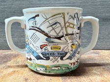 Listing image for VINTAGE TWIN HANDLED MUG GOD SAVE THE PLOUGH FARMING AGRICULTURE COLLECTIBLE