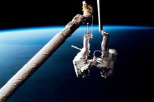 Listing image for Astronaut Spacewalk Poster EVA Rescue System Space Mission Art