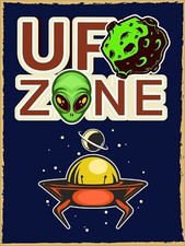 Listing image for UFO ZONE plaque Vintage Look Retro Style Metal Sign bar pub mancave