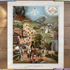 Listing image for The Broad And Narrow Way Religious Poster Morgan & Scott Vintage Made In GB