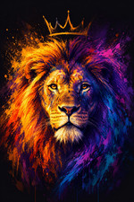 Listing image for Lion of Judah Christian Religious Poster Print Framed Canvas Wall Art