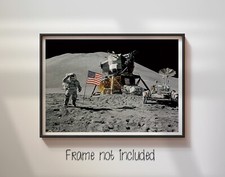 Listing image for Apollo Mission Moon Space Scene Poster - High Quality Poster